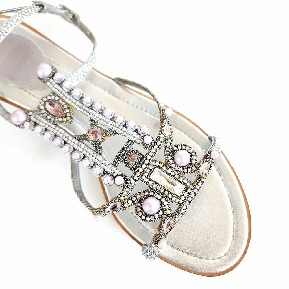 Rene Caovilla Lavender Bejewelled Sandals. Summer ready with a little whimsy.